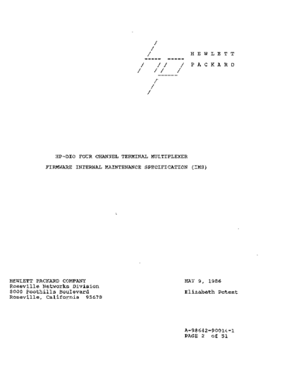 HP 98642 HP-DIO Four Channel Mux Firmware IMS May86  HP 9000_dio 98642_HP-DIO_Four_Channel_Mux_Firmware_IMS_May86.pdf
