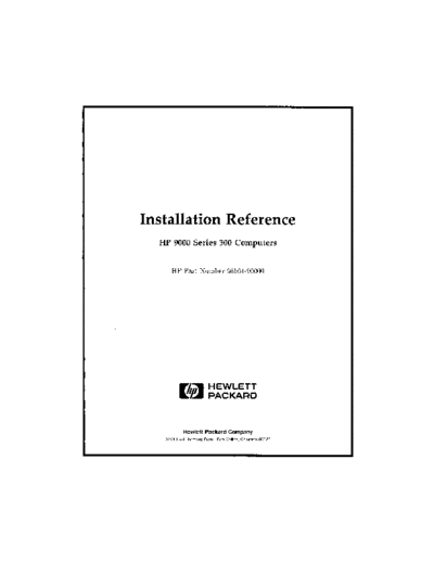 HP 98561-90000 9000 Series 300 Installation Reference Nov88  HP 9000_hpux 98561-90000_9000_Series_300_Installation_Reference_Nov88.pdf