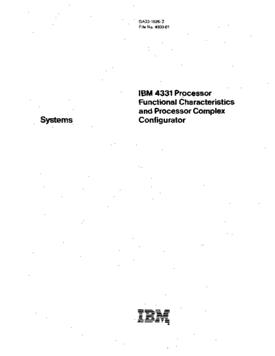 IBM GA33-1526-2 4331 Processor Functional Characteristics Sep80  IBM 43xx GA33-1526-2_4331_Processor_Functional_Characteristics_Sep80.pdf
