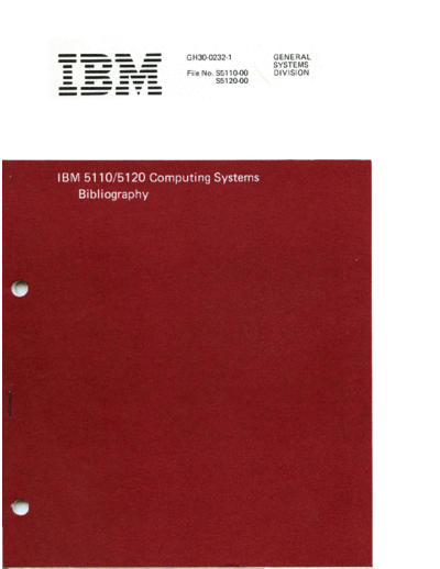 IBM GH30-0232-1 IBM 5110 5120 Computing Systems Bibliography Sep80  IBM 5110 GH30-0232-1_IBM_5110_5120_Computing_Systems_Bibliography_Sep80.pdf