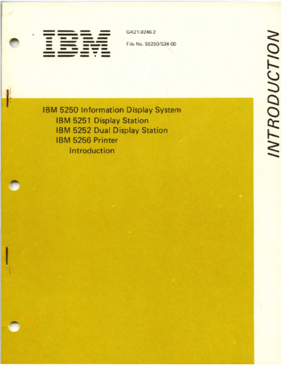 IBM GA21-9246-2 5250 Introduction Jan78  IBM 525x GA21-9246-2_5250_Introduction_Jan78.pdf
