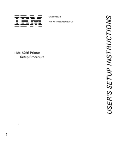IBM GA21-9290-2 5256 Printer Setup Procedure Jul79  IBM 525x GA21-9290-2_5256_Printer_Setup_Procedure_Jul79.pdf
