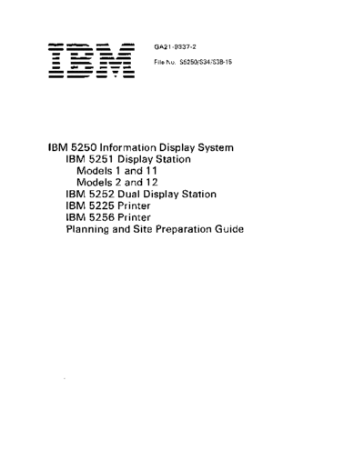 IBM GA21-9337-2 5250 Information Display System Planning and Site Prep Jan80  IBM 525x GA21-9337-2_5250_Information_Display_System_Planning_and_Site_Prep_Jan80.pdf