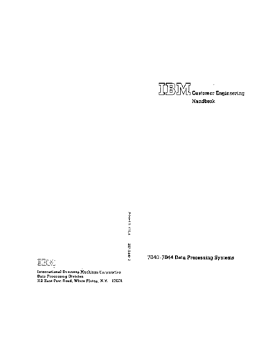 IBM 223-2640-2 7040 7044 CE Handbook May64  IBM 7040 223-2640-2_7040_7044_CE_Handbook_May64.pdf