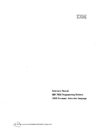 IBM C28-6263 7080 Autocoder 1962  IBM 7080 C28-6263_7080_Autocoder_1962.pdf