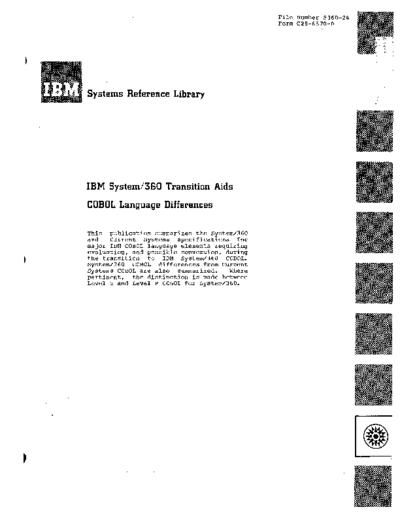 IBM C28-6570-0 IBM System 360 Transition Aids COBOL Language Differences 1965  IBM 7080 C28-6570-0_IBM_System_360_Transition_Aids_COBOL_Language_Differences_1965.pdf