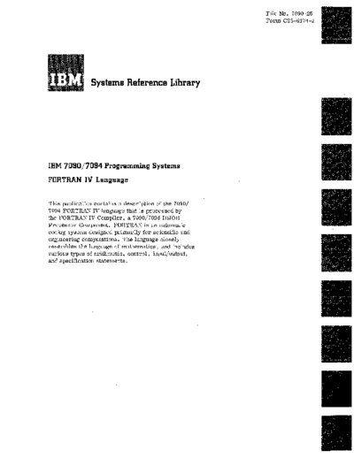 IBM C28-6274-2 FORTRANIV Jun64  IBM 7090 C28-6274-2_FORTRANIV_Jun64.pdf