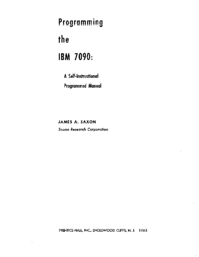 IBM Saxon-ProgrammingThe7090  IBM 7090 Saxon-ProgrammingThe7090.pdf