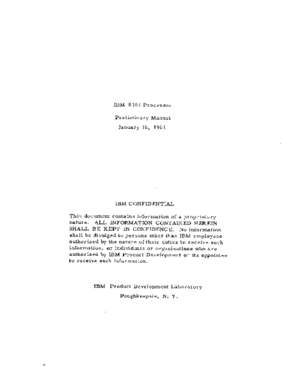 IBM 8103 Processor Prelim Jan61  IBM 8000 8103_Processor_Prelim_Jan61.pdf