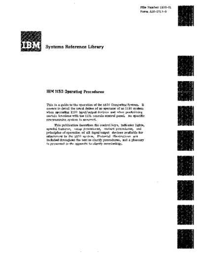 IBM A26-5717-0 1130 Operating Procedures 1968  IBM 1130 A26-5717-0_1130_Operating_Procedures_1968.pdf