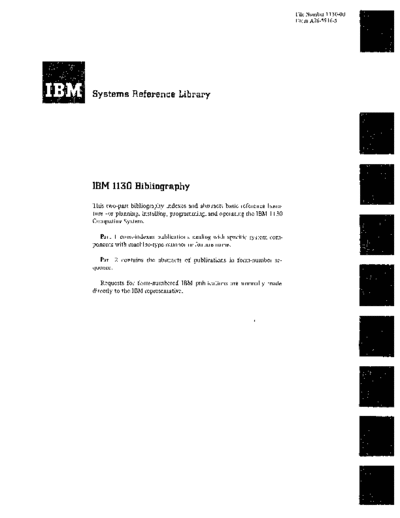 IBM A26-5916-5 1130 Bibliography Oct69  IBM 1130 A26-5916-5_1130_Bibliography_Oct69.pdf