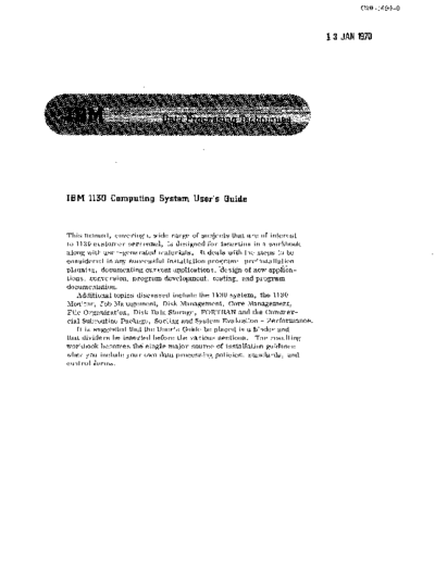 IBM C20-1690-0 1130 Computing System Users Guide  IBM 1130 C20-1690-0_1130_Computing_System_Users_Guide.pdf