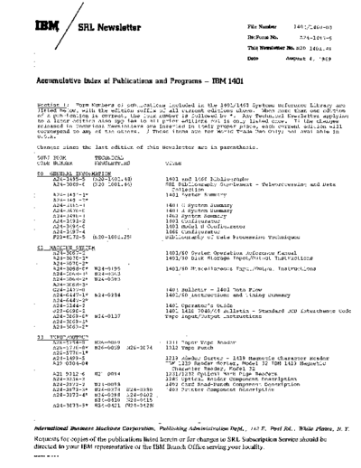 IBM N20-1401-48 pubIndex Aug69  IBM 140x N20-1401-48_pubIndex_Aug69.pdf