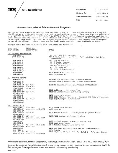 IBM N20-1401-42 pubIndex May67  IBM 140x N20-1401-42_pubIndex_May67.pdf