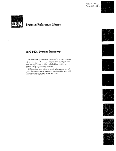 IBM A24-1401-1 1401 System Summary Sep64  IBM 140x A24-1401-1_1401_System_Summary_Sep64.pdf