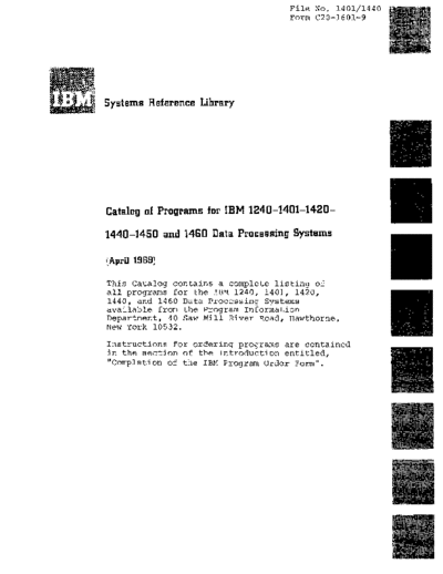 IBM C20-1601-9 1401 pgmCatApr69  IBM 140x C20-1601-9_1401_pgmCatApr69.pdf