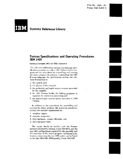 IBM C24-1455-2 Fortran Specifications and Operating Procedures Apr65  IBM 140x C24-1455-2_Fortran_Specifications_and_Operating_Procedures_Apr65.pdf