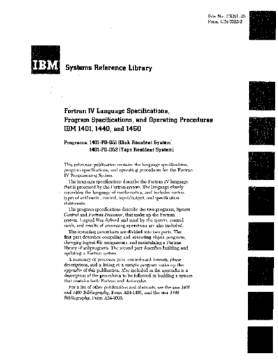 IBM C24-3322-2 Fortran IV Language Specifications IBM 1401 1440 1460 Apr66  IBM 140x C24-3322-2_Fortran_IV_Language_Specifications_IBM_1401_1440_1460_Apr66.pdf