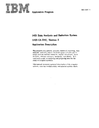 IBM H20-0207-0 1401 dataAnal V2  IBM 140x H20-0207-0_1401_dataAnal_V2.pdf