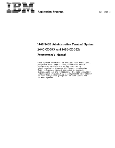 IBM H20-0228-0 1440 AdmTrmSys  IBM 140x H20-0228-0_1440_AdmTrmSys.pdf