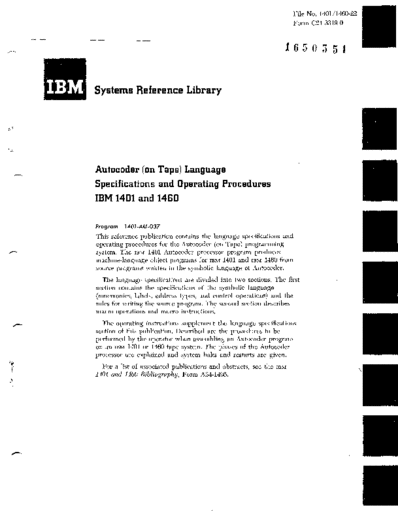IBM IBM1401.G24-3319-0  IBM 140x IBM1401.G24-3319-0.pdf