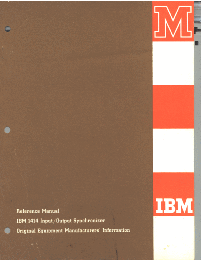 IBM A22-6701 OEM Information 1414 IO Synchronizer  IBM 1410 A22-6701_OEM_Information_1414_IO_Synchronizer.pdf