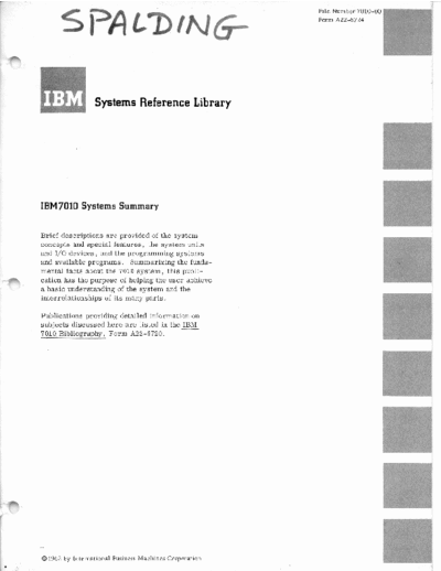 IBM A22-6724 7010 System Summary  IBM 1410 A22-6724_7010_System_Summary.pdf
