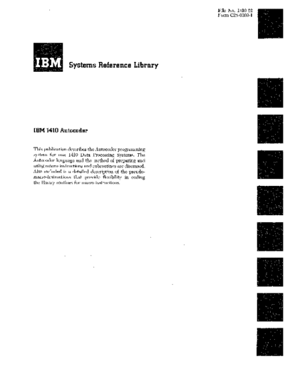 IBM C28-0309-1 1410 autocoder  IBM 1410 C28-0309-1_1410_autocoder.pdf