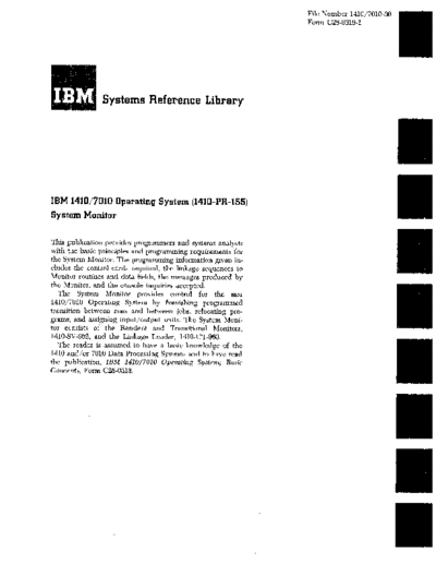 IBM C28-0319-1 1410systMonitor  IBM 1410 C28-0319-1_1410systMonitor.pdf