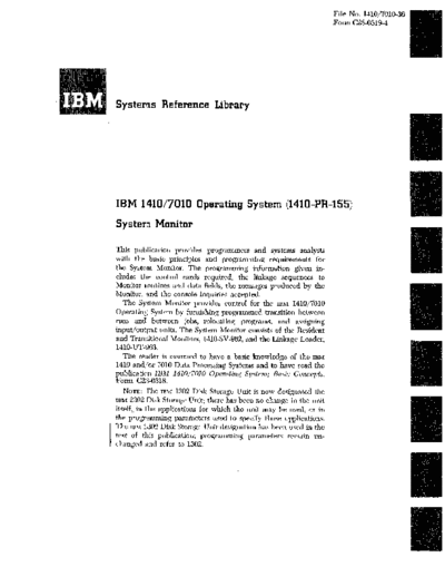 IBM C28-0319-4 1410 sysMonitor  IBM 1410 C28-0319-4_1410_sysMonitor.pdf