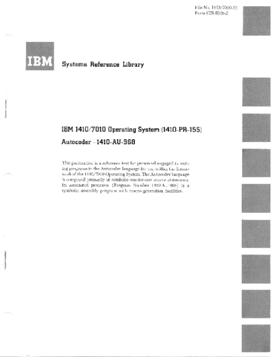 IBM C28-0326-2 1410 OS Autocoder  IBM 1410 C28-0326-2_1410_OS_Autocoder.pdf