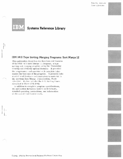 IBM C28-0343 1410 Sort Merge 12  IBM 1410 C28-0343_1410_Sort_Merge_12.pdf