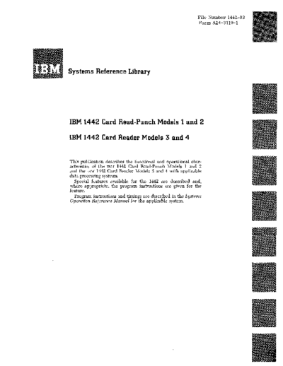 IBM A24-3119-1 1442 Card Read Punch  IBM 144x A24-3119-1_1442_Card_Read_Punch.pdf