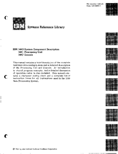 IBM A26-5666-0 1441 1447 Component Descr 1962  IBM 144x A26-5666-0_1441_1447_Component_Descr_1962.pdf