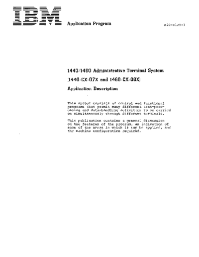 IBM H20-0129-1 1440 admTermSys  IBM 144x H20-0129-1_1440_admTermSys.pdf