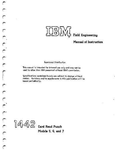 IBM Y31-0101-1 MOI 1442 Card Read Punch Models 5 6 7 1965  IBM 144x Y31-0101-1_MOI_1442_Card_Read_Punch_Models_5_6_7_1965.pdf