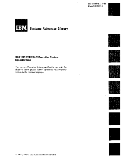 IBM C26-5733-0 1710 FORTRAN Executive System 1963  IBM 1710 C26-5733-0_1710_FORTRAN_Executive_System_1963.pdf