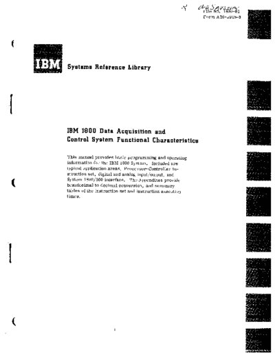 IBM A26-5918-3 1800 Functional Characteristics Nov65  IBM 1800 A26-5918-3_1800_Functional_Characteristics_Nov65.pdf