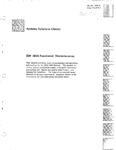 IBM A26-5918-5 1800 Functional Characteristics 1966  IBM 1800 A26-5918-5_1800_Functional_Characteristics_1966.pdf