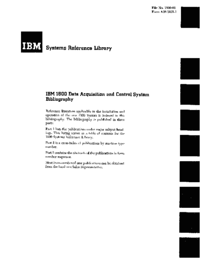 IBM A26-5921-1 1800 Bibliography Nov65  IBM 1800 A26-5921-1_1800_Bibliography_Nov65.pdf