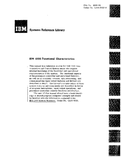 IBM GA26-5918-8 1800 Functional Characteristics Aug70  IBM 1800 GA26-5918-8_1800_Functional_Characteristics_Aug70.pdf