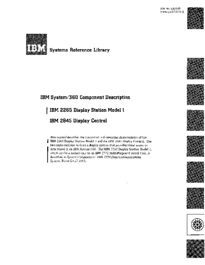 IBM GA27-2731-2 2265 2845 Component Description Jan70  IBM 2265 GA27-2731-2_2265_2845_Component_Description_Jan70.pdf