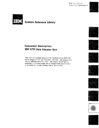 IBM GA22-6864-5 2701 Component Description Aug71  IBM 27xx GA22-6864-5_2701_Component_Description_Aug71.pdf