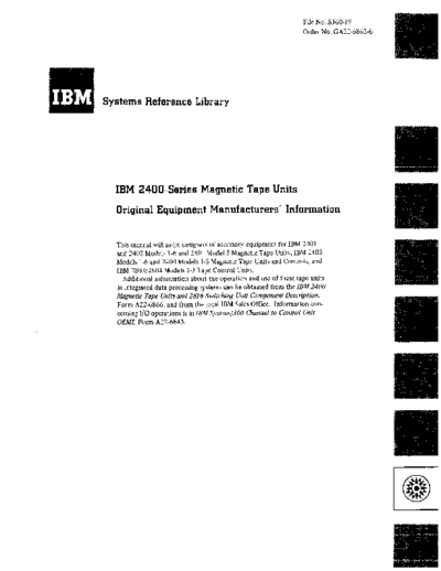 IBM GA22-6862-6 2400-Series OEM Nov70  IBM 24xx GA22-6862-6_2400-Series_OEM_Nov70.pdf