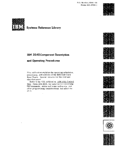 IBM A21-9033-1 2540 Card Punch Component Description 1965  IBM 25xx A21-9033-1_2540_Card_Punch_Component_Description_1965.pdf