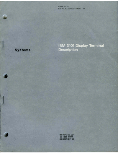 IBM GA18-2033-2 IBM 3101 Display Terminal Description Apr82  IBM 31xx GA18-2033-2_IBM_3101_Display_Terminal_Description_Apr82.pdf