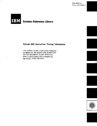 IBM A22-6825-0 360 Instr Timing  IBM 360 A22-6825-0_360_Instr_Timing.pdf