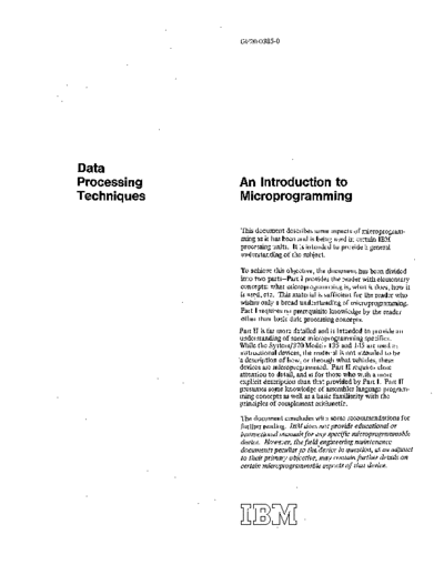 IBM GF20-0385-0 An Introduction to Microprogramming Dec71  IBM 370 GF20-0385-0_An_Introduction_to_Microprogramming_Dec71.pdf
