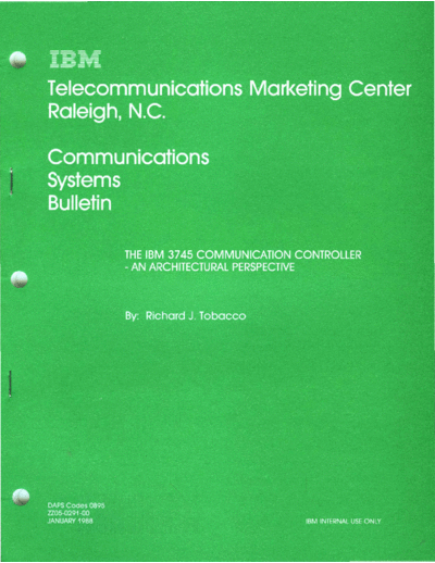 IBM ZZ05-0291-0 3745 Architectural Persepective Jan88  IBM 374x ZZ05-0291-0_3745_Architectural_Persepective_Jan88.pdf