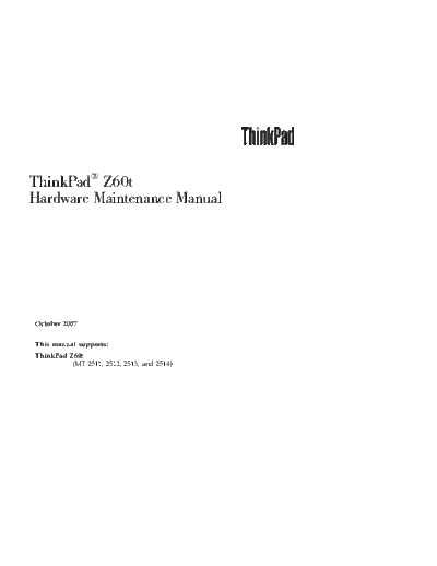IBM z60t  IBM thinkpad z60t.pdf